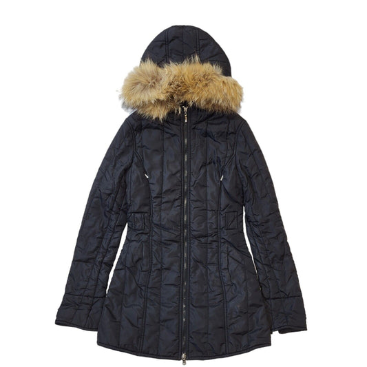 Calvin Klein Jeans Black Zipped Hooded Parka coat Women's xS 6 eu 34 G751
