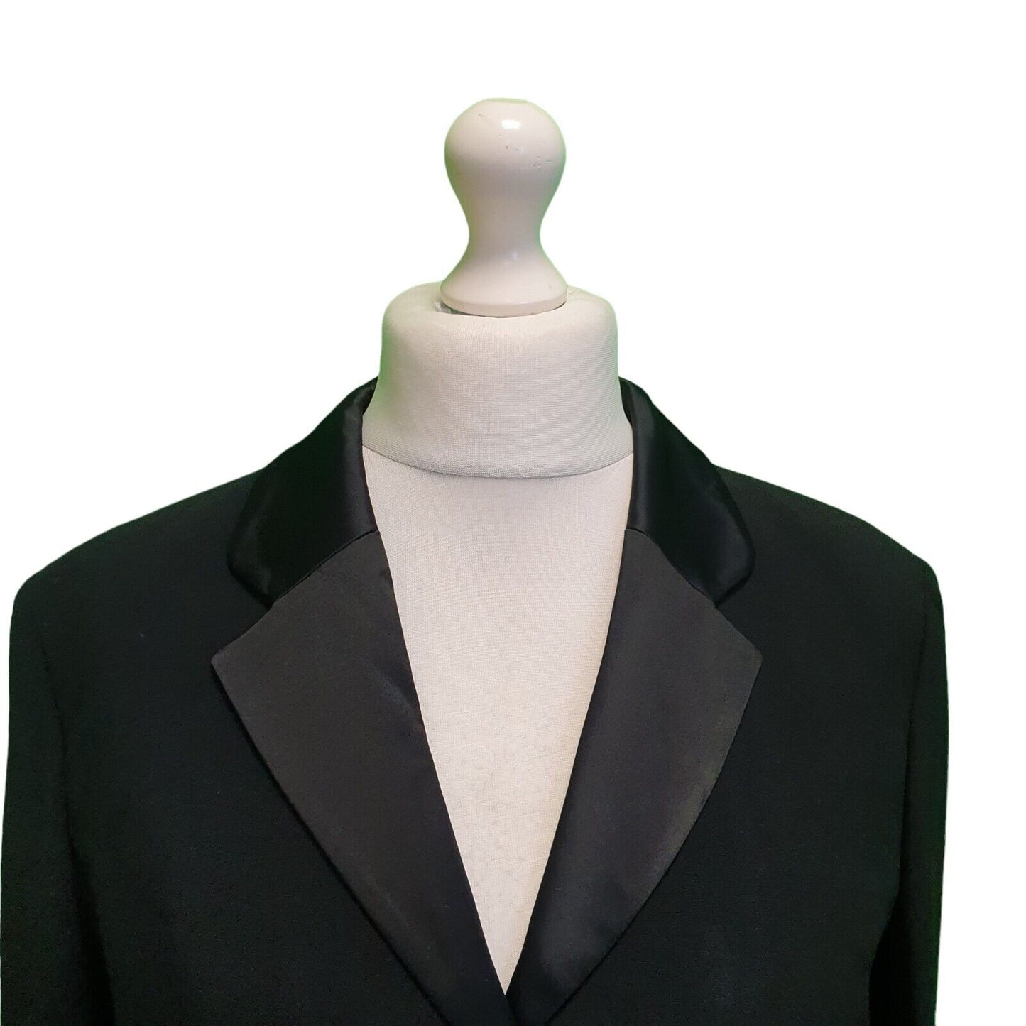 Moschino Black Collared Cropped Suit Blazer Jacket UK Women's 14 H787
