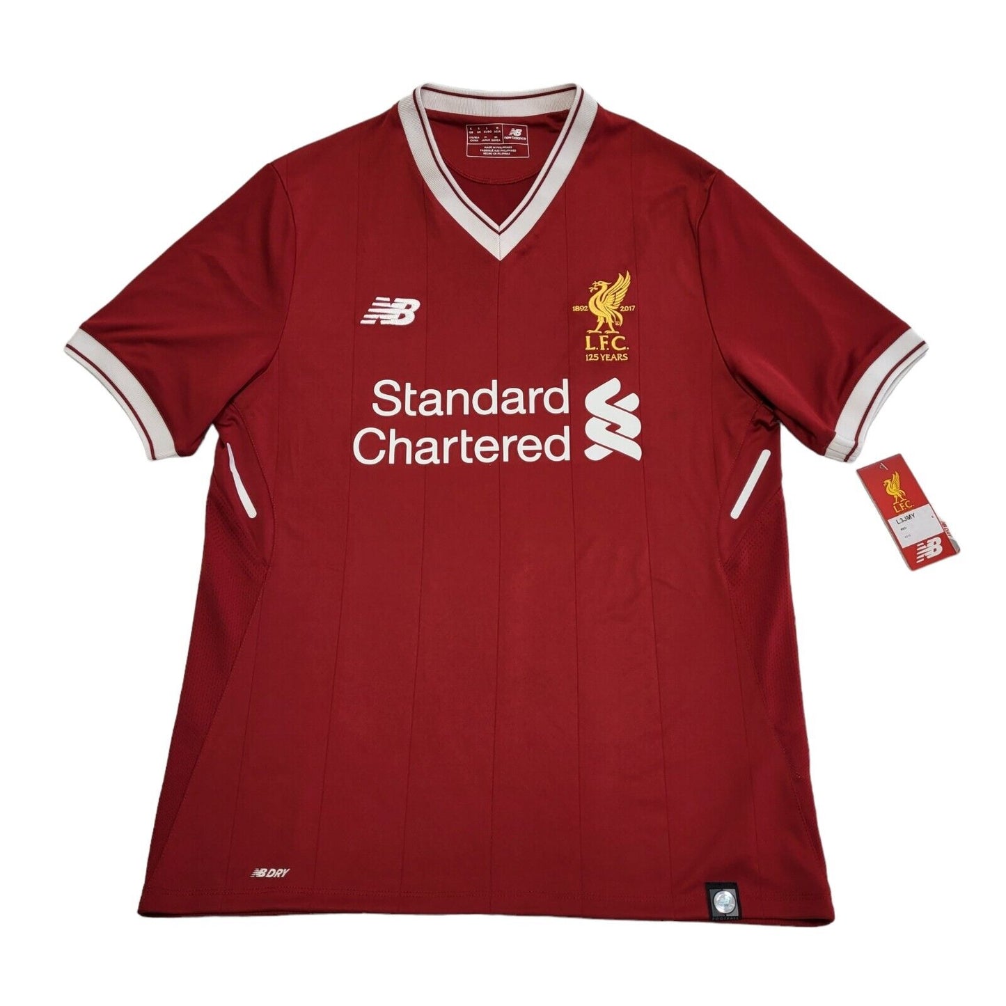 New Balance 125 Yrs 2017 Liverpool Red Home Football Shirt UK Men's S Bnwt F277