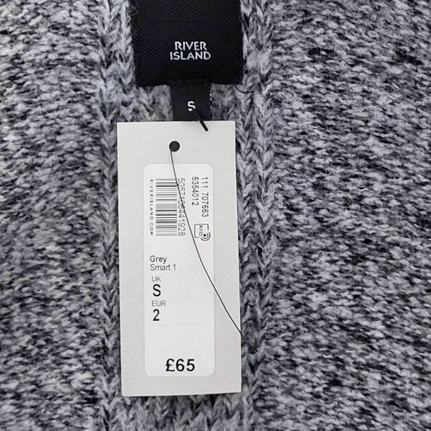 River Island Waterfall Cardigan Grey Fur Trim BNWT Uk Women's Size S G384