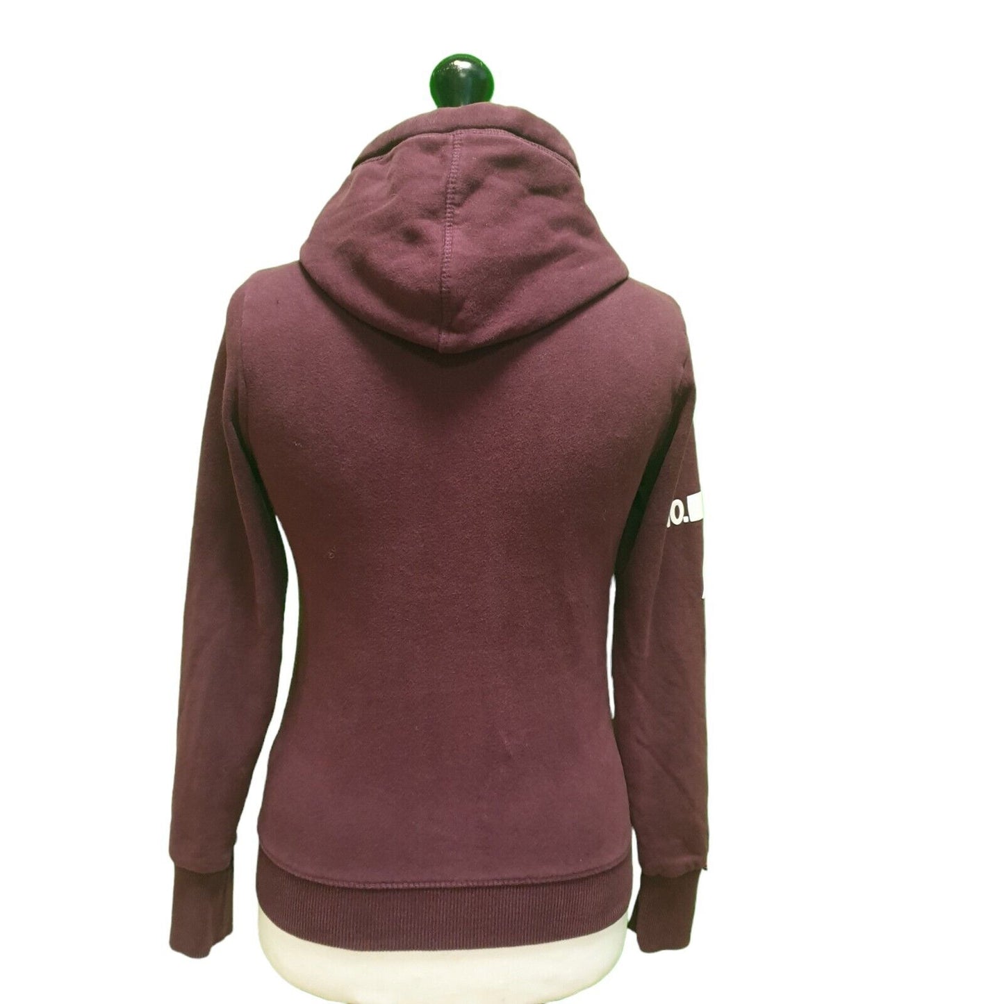 Superdry Maroon Zipped Drawstring Sweatshirt Hoodie Women's Uk XS 6 EU 34 H937
