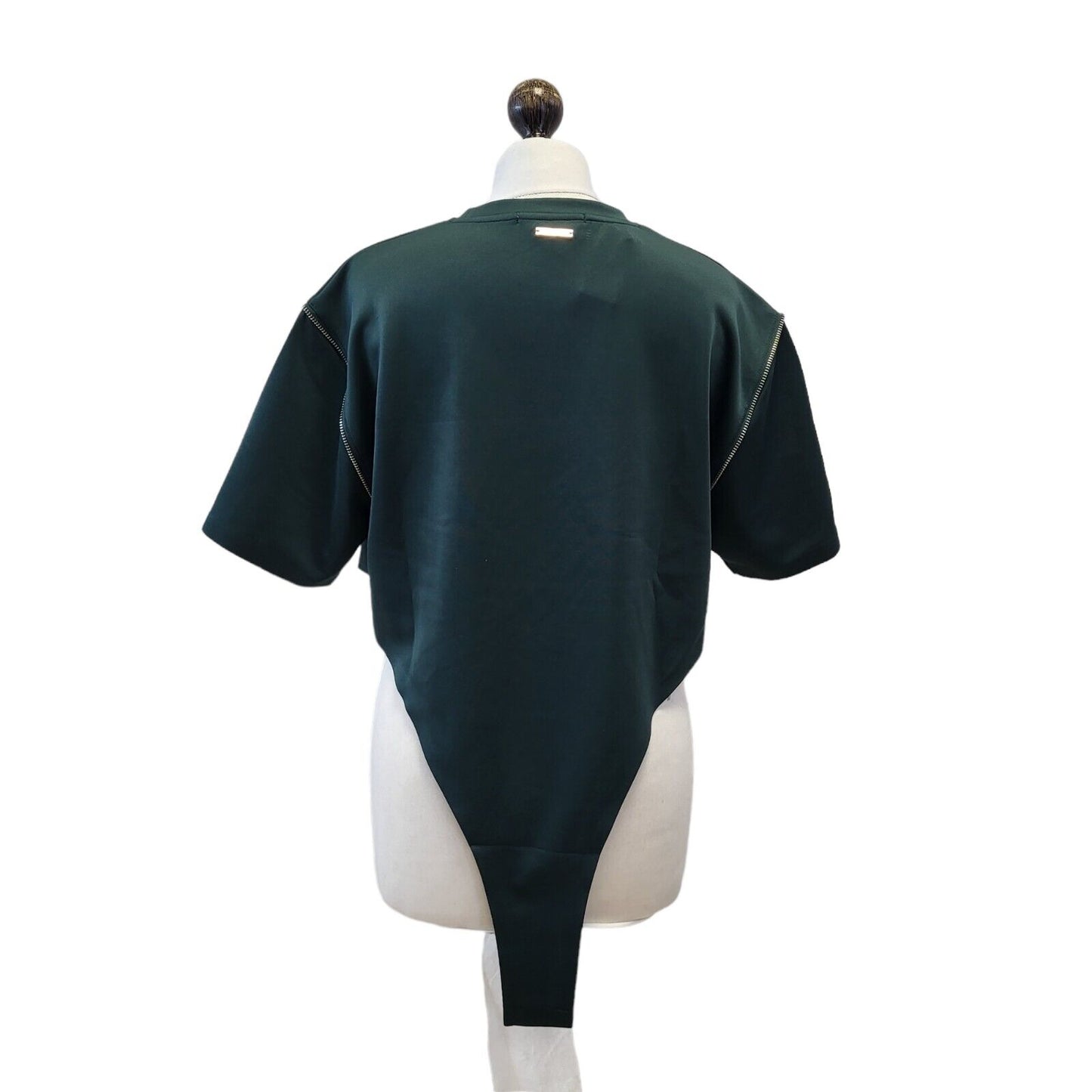 Maniere De Voir Green Short Sleeve Top Bodysuit UK Women's M Bnwt G233