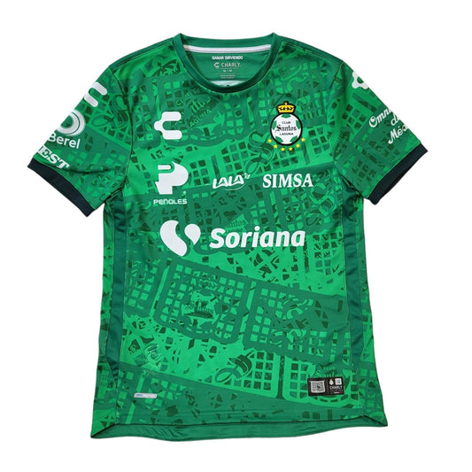 Charly Santos Laguna 2021 Football Shirt Green UK Men's M G554