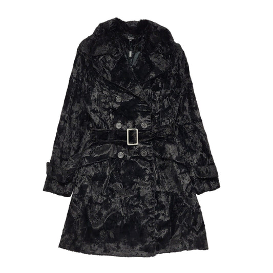 Star Julie Macdonald Black Button Belted Coat UK Women's 14 Bnwt BB320