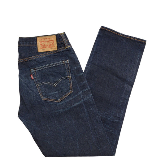 Levi's 501 Blue Straight Leg Button Fly Denim Jeans Men's UK M W32 L30 H524