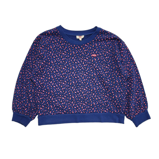 Levis Sweatshirt Blue Pink Leopard Print Uk Women's XSmall G401