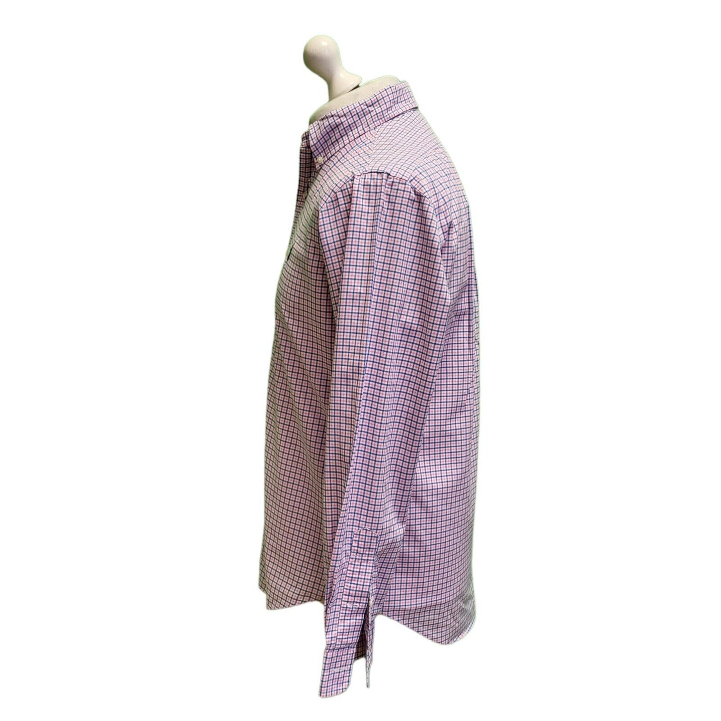 Ralph Lauren Pink Blue Check Long Sleeve Collared Shirt Men's UK S eu 46 H378