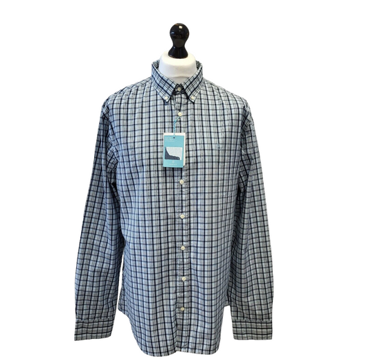 Levi's Blue White Check Pearl Snap Western Shirt Uk Men's L BNWT G281