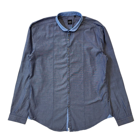 Hugo Boss Blue Long Sleeve Slim Shirt Uk Men's X Large G545
