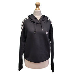 Adidas Black Cropped Hooded Drawstring Sweatshirt Women's UK XL 14 G780