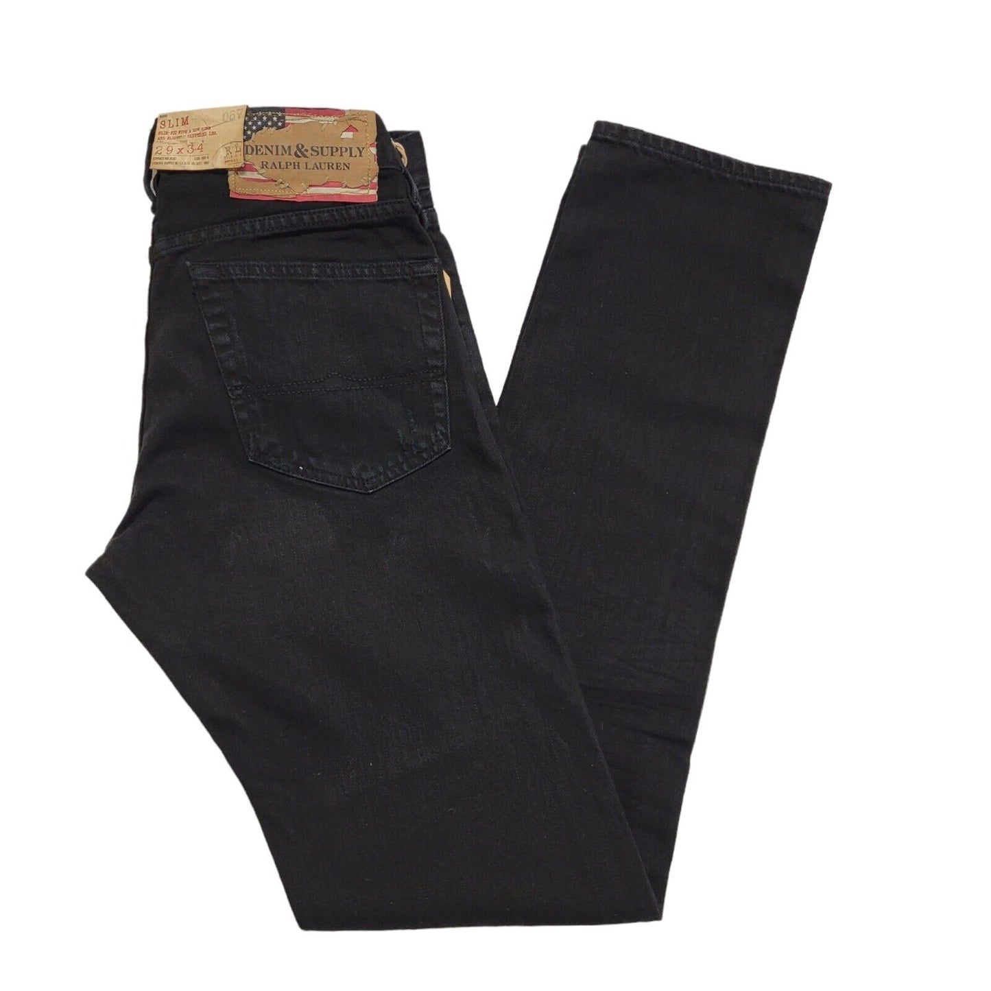 Ralph Lauren Black Slim-Fit Low Rise Denim Jeans Men's  XS W29 L34 BNWT H200