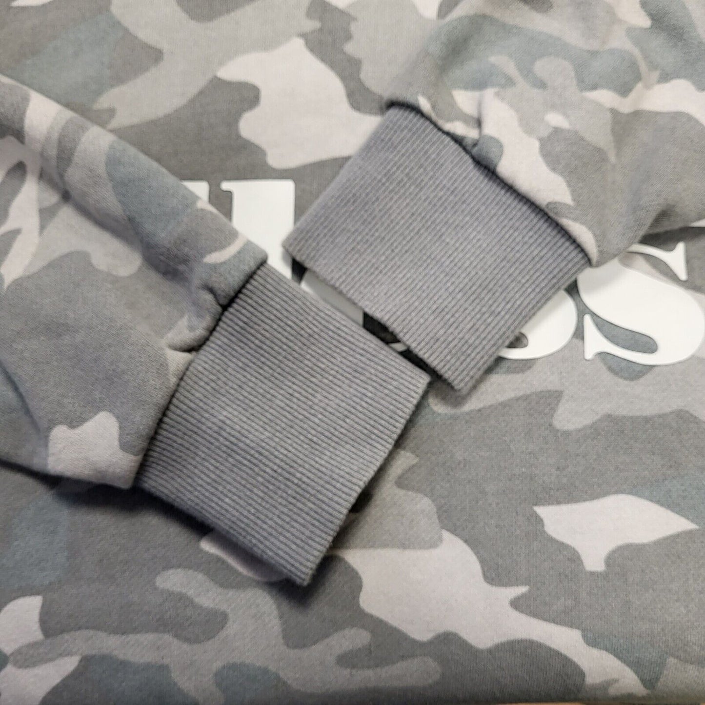 Ellesse Grey Camouflage Spell Out Casual Sweatshirt Hoodie Men's UK L EU 54 H595
