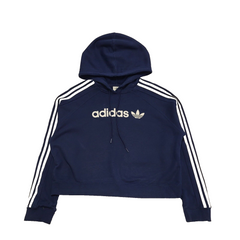 Adidas Navy Blue Drawstring Sweatshirt Hoodie Women's UK L 12 EU 40 H947