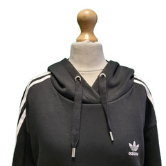 Adidas Black Cropped Hooded Drawstring Sweatshirt Women's UK XL 14 G780