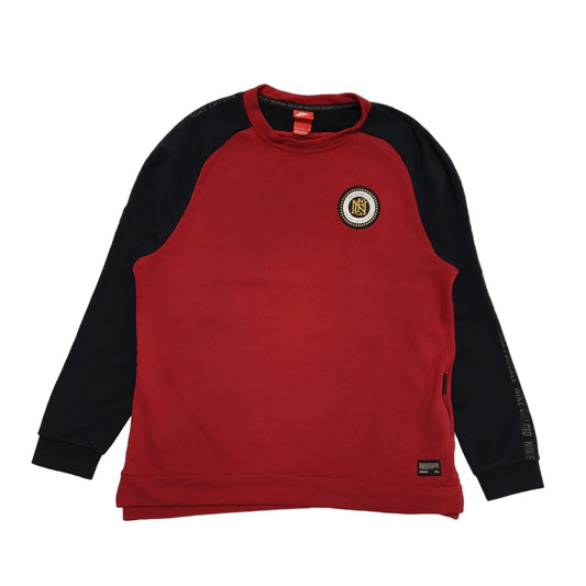 Nike Red Crew Neck Long Sleeve Sweatshirt Men's uk Large H683