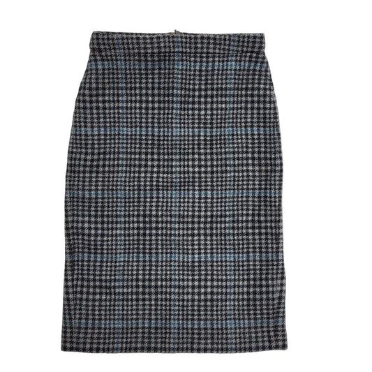 Pure Collection Blue Dogtooth Wool Pencil Skirt UK Women's S 8 W26 H748