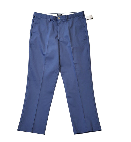 Lands' End Blue Straight Leg Chino Trousers Uk Men's XL W36 L31 Bnwt G206