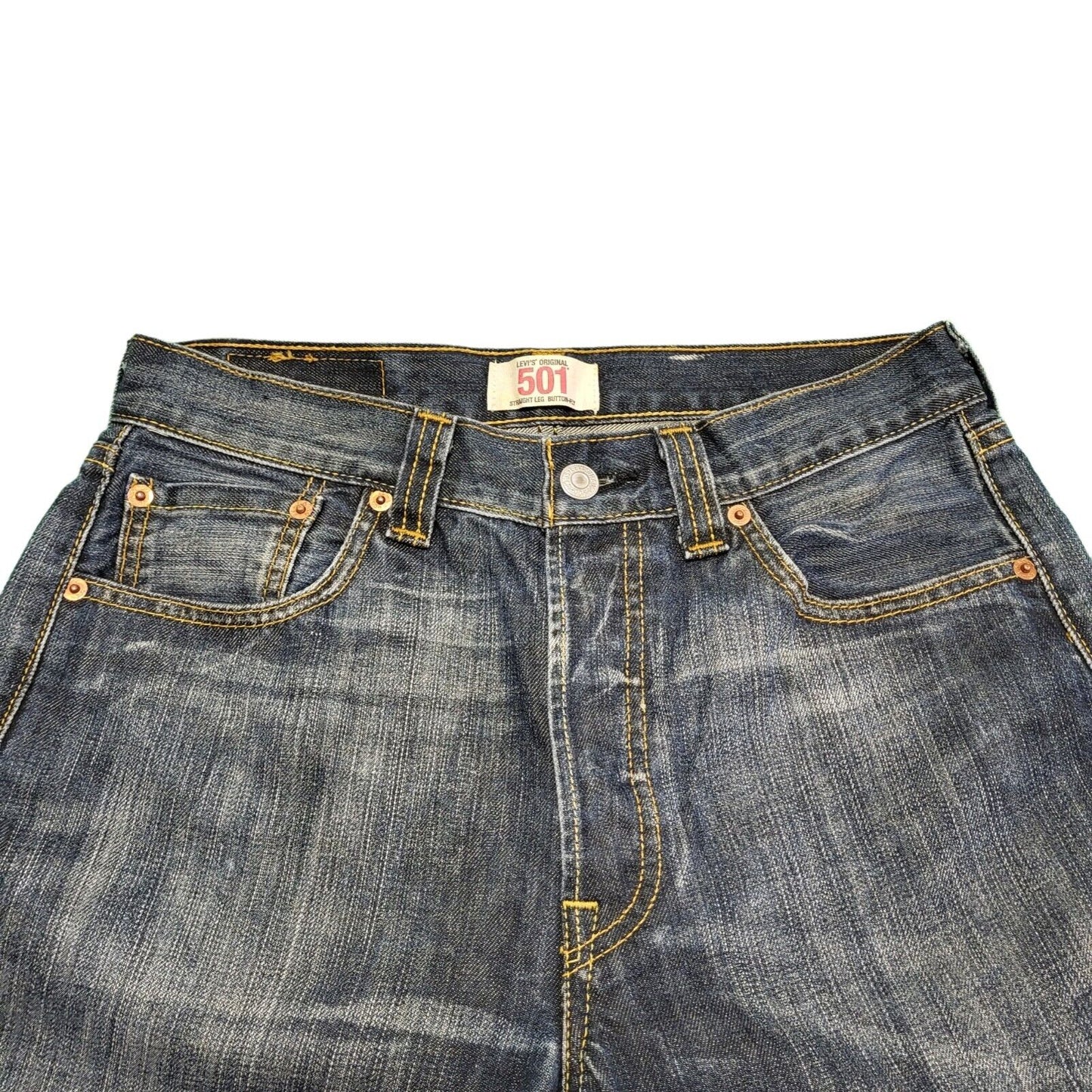 Levi's 501 Faded Blue Straight Leg Denim Jeans Men's 3XL W40 L32 H240