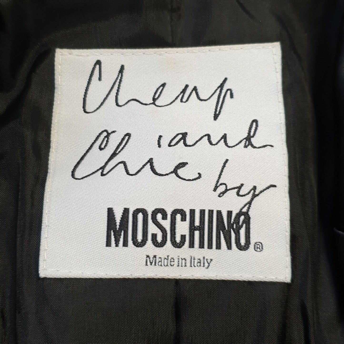 Moschino Black Collared Cropped Suit Blazer Jacket UK Women's 14 H787