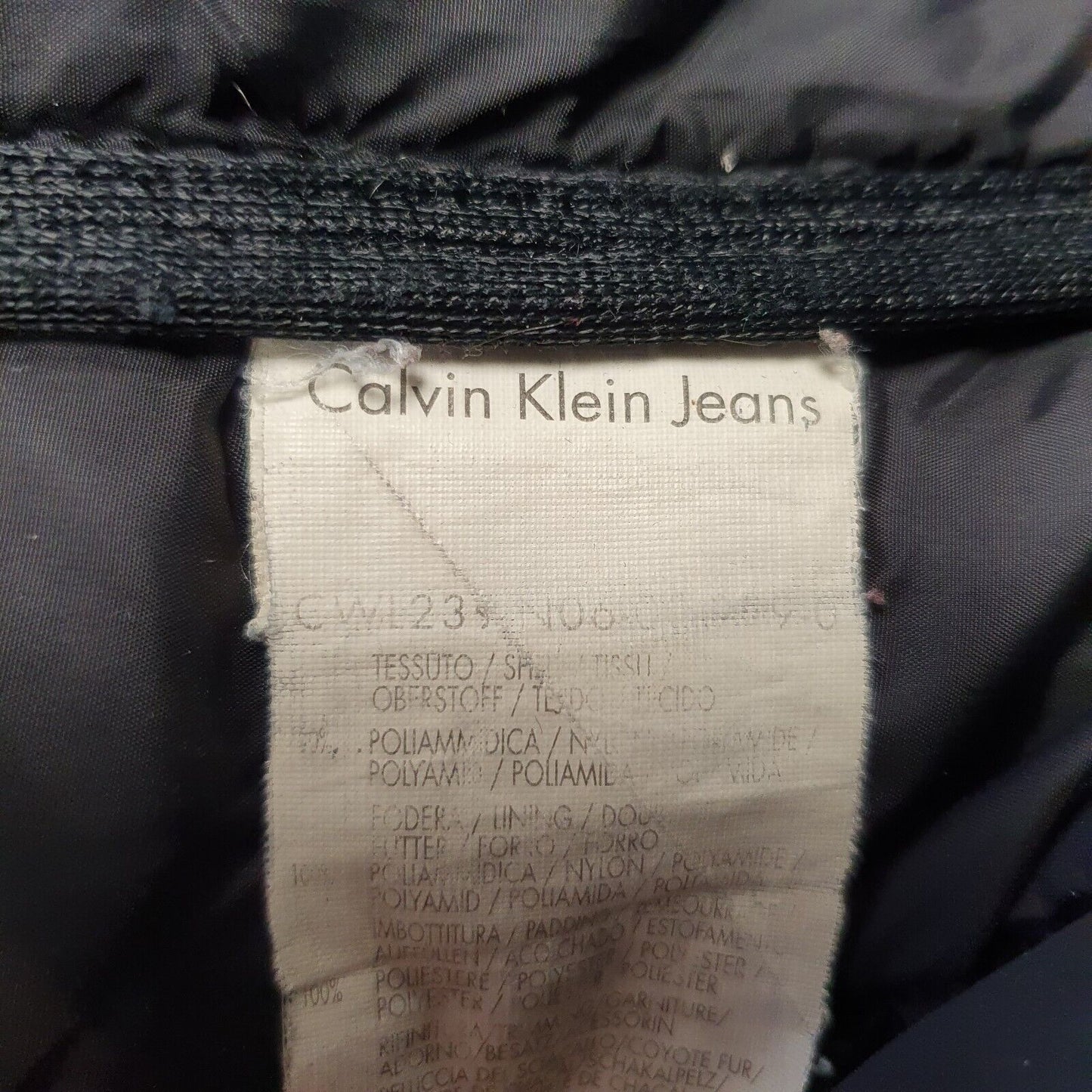 Calvin Klein Jeans Black Zipped Hooded Parka coat Women's xS 6 eu 34 G751