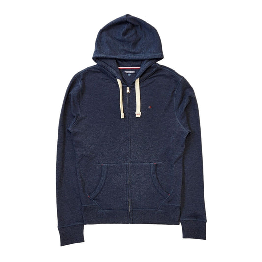 Tommy Hilfiger Blue Drawstring Zipped Sweatshirt Hoodie Uk Men's Medium G480