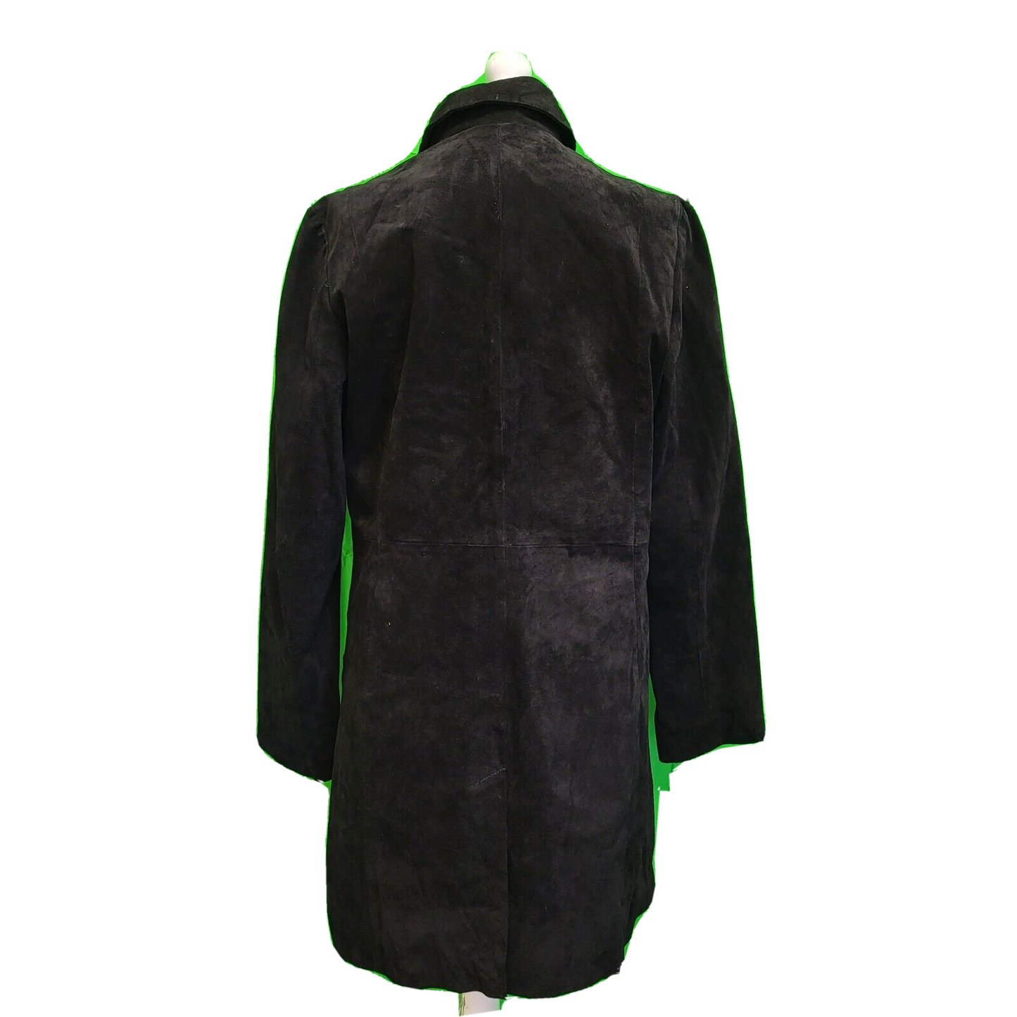 The Keenan Leather Black Button Long Sleeve Leather Coat UK Women's 14 BNWT H689