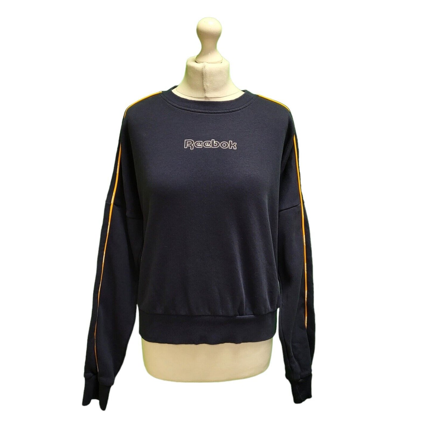 Reebok Navy Blue Long Sleeve Round Neck Sweatshirt uk Women's Medium H711