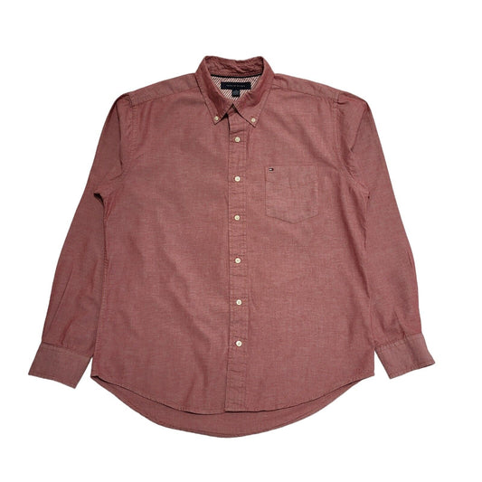 Tommy Hilfiger Pink Long Sleeve Shirt Uk Men's Medium BB387
