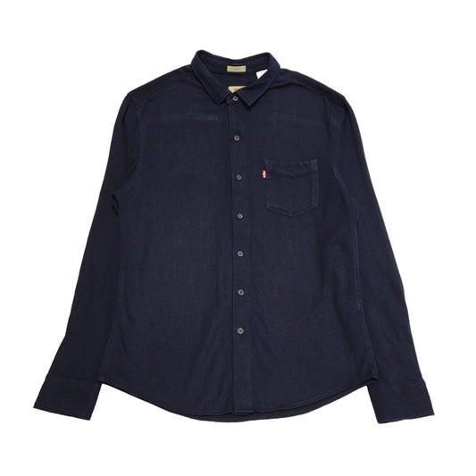 Levi's Navy Blue Slim Fit Long Sleeve Shirt Uk Men's Small BB389