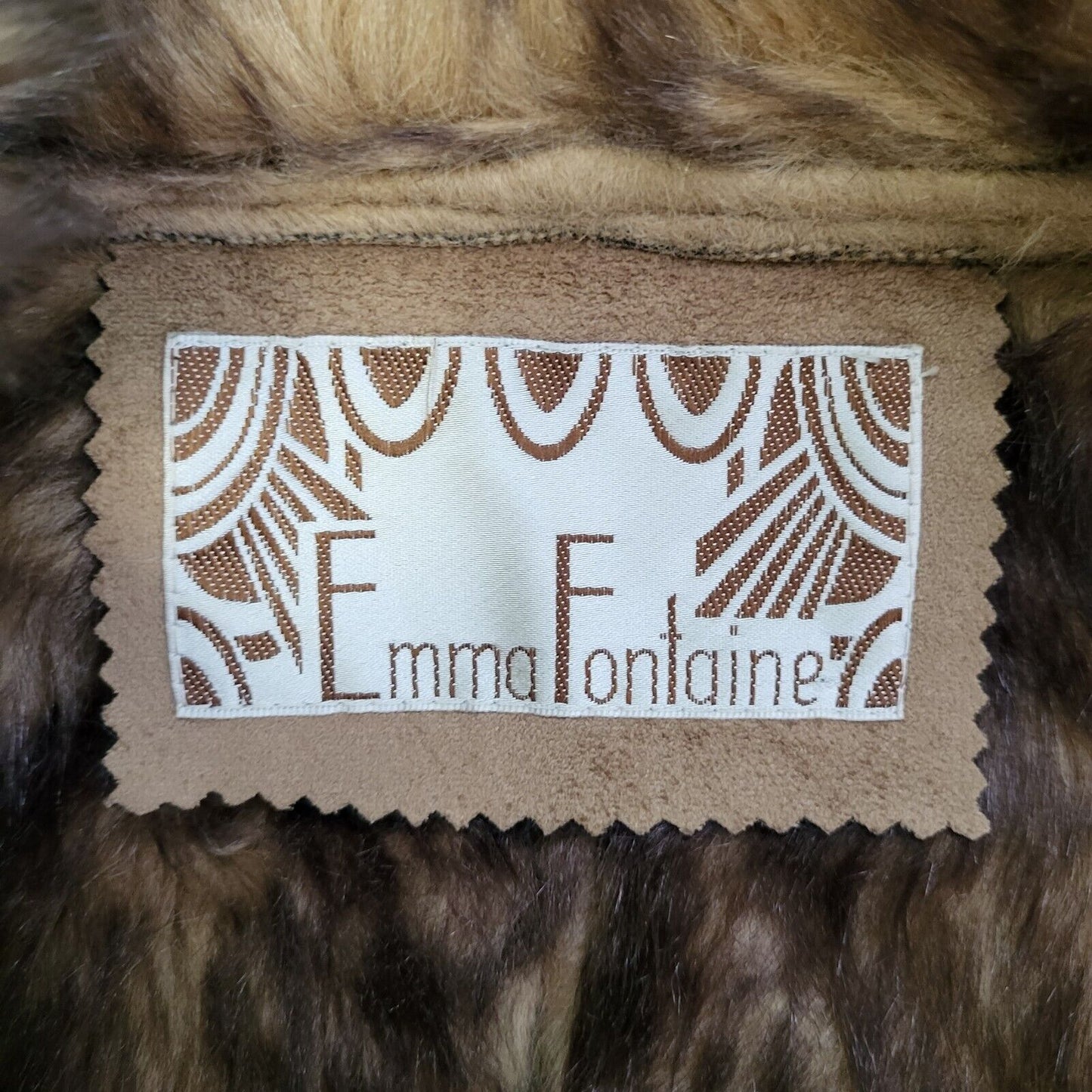 Emma Fontaine Brown Suede Faux Fur Collared Jacket UK Women's 14 H690