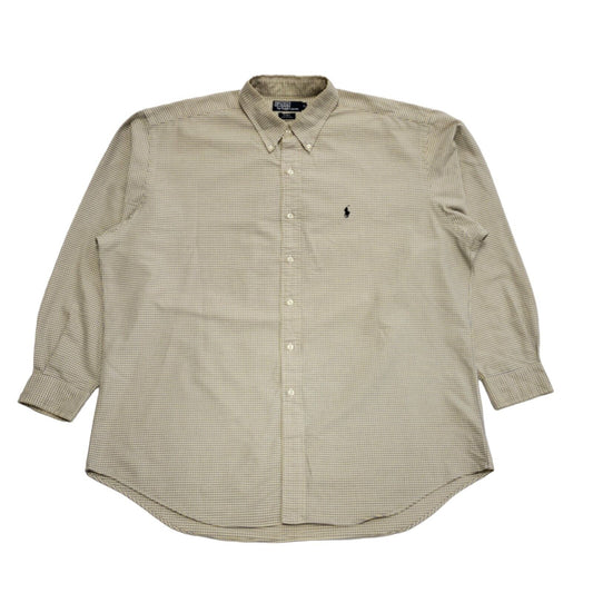 Ralph Lauren Blake Yellow Blue Check L/Sleeve Over-sized Shirt Men's UK xL H382