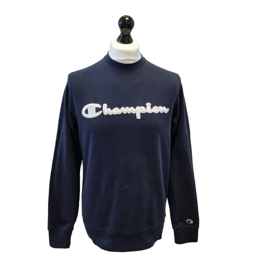 Champion Y2K Sweatshirt Crew Neck Blue Mens UK M EU 50 G144