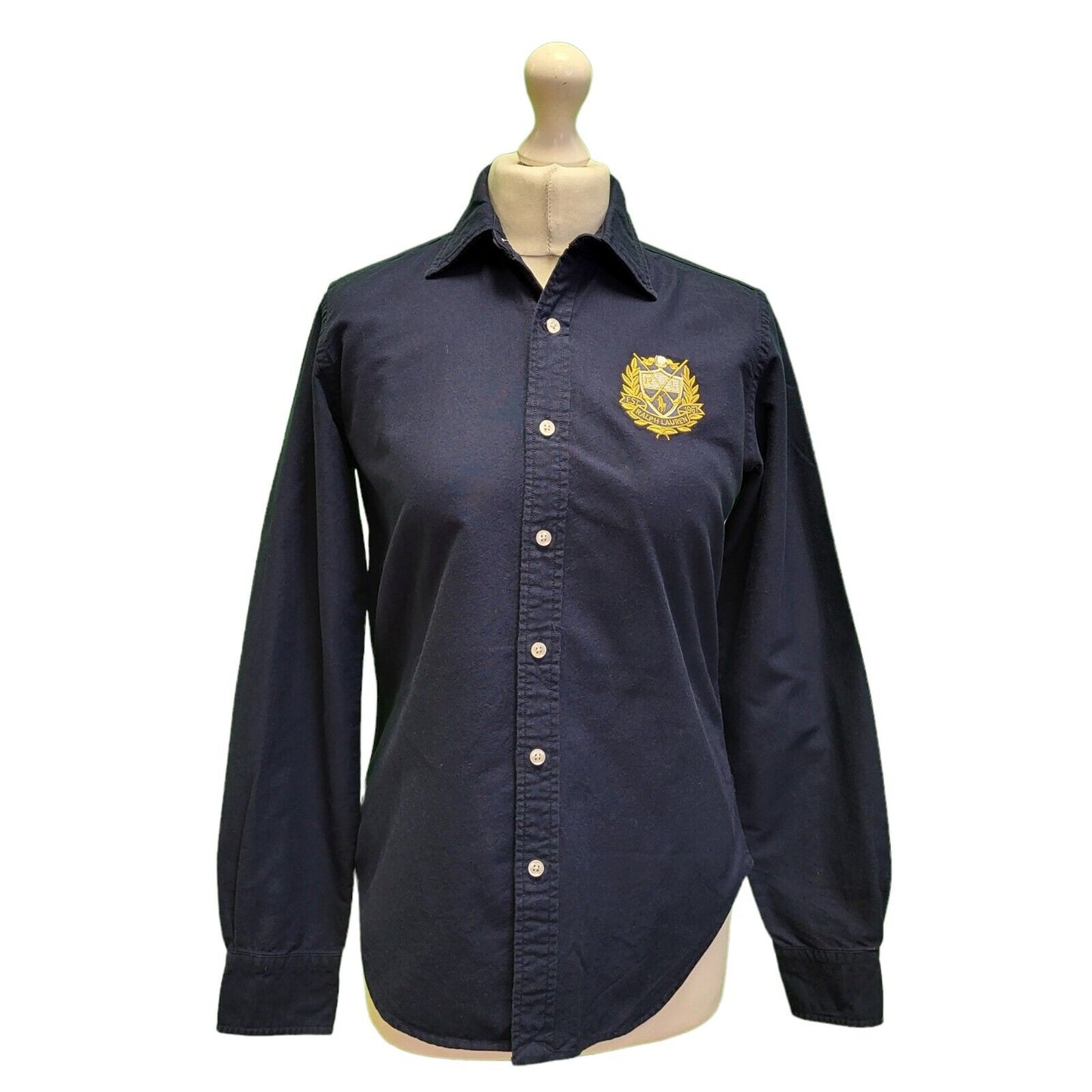 Ralph Lauren Golf Dark Blue Long Sleeve Shirt UK Women's 2XS 4 H704