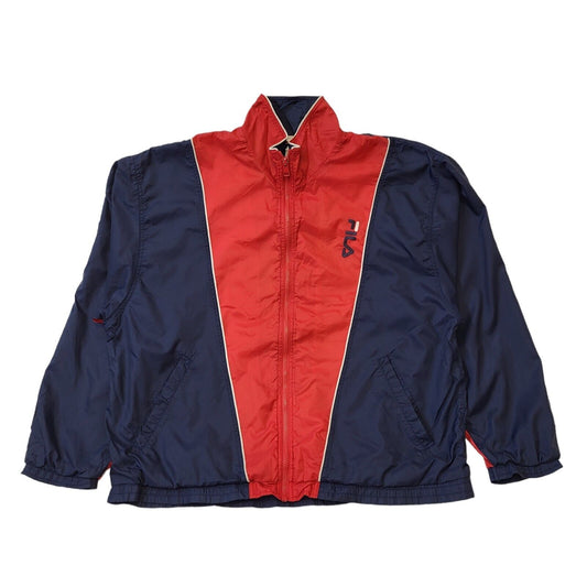 Fila Navy Blue Red Long Sleeve Sport Tracksuit Windbreaker Jacket Men's XL H182