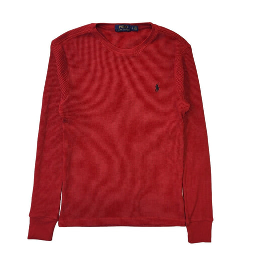 Polo Ralph Lauren Crew Neck T-Shirt Long Sleeve Red Uk Men's Small G560