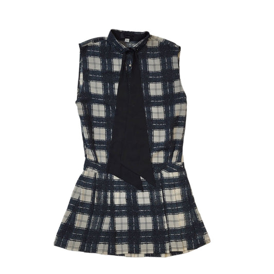 Diesel Black White Check Pinafore Smart Casual Dress UK S G906