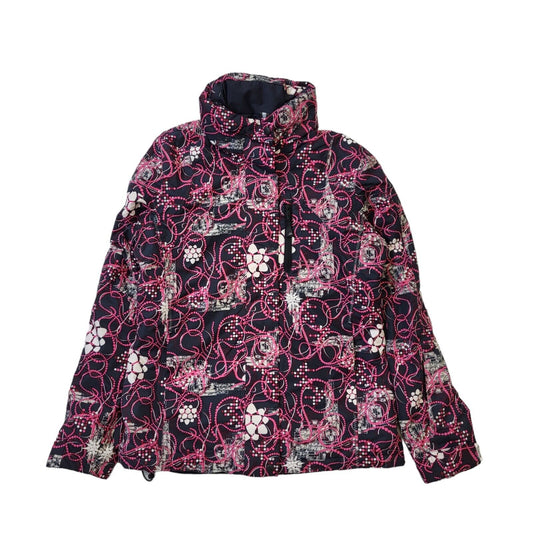 Falcon Black Purple Abstract Zipped Ski Jacket Uk Women's Large G673