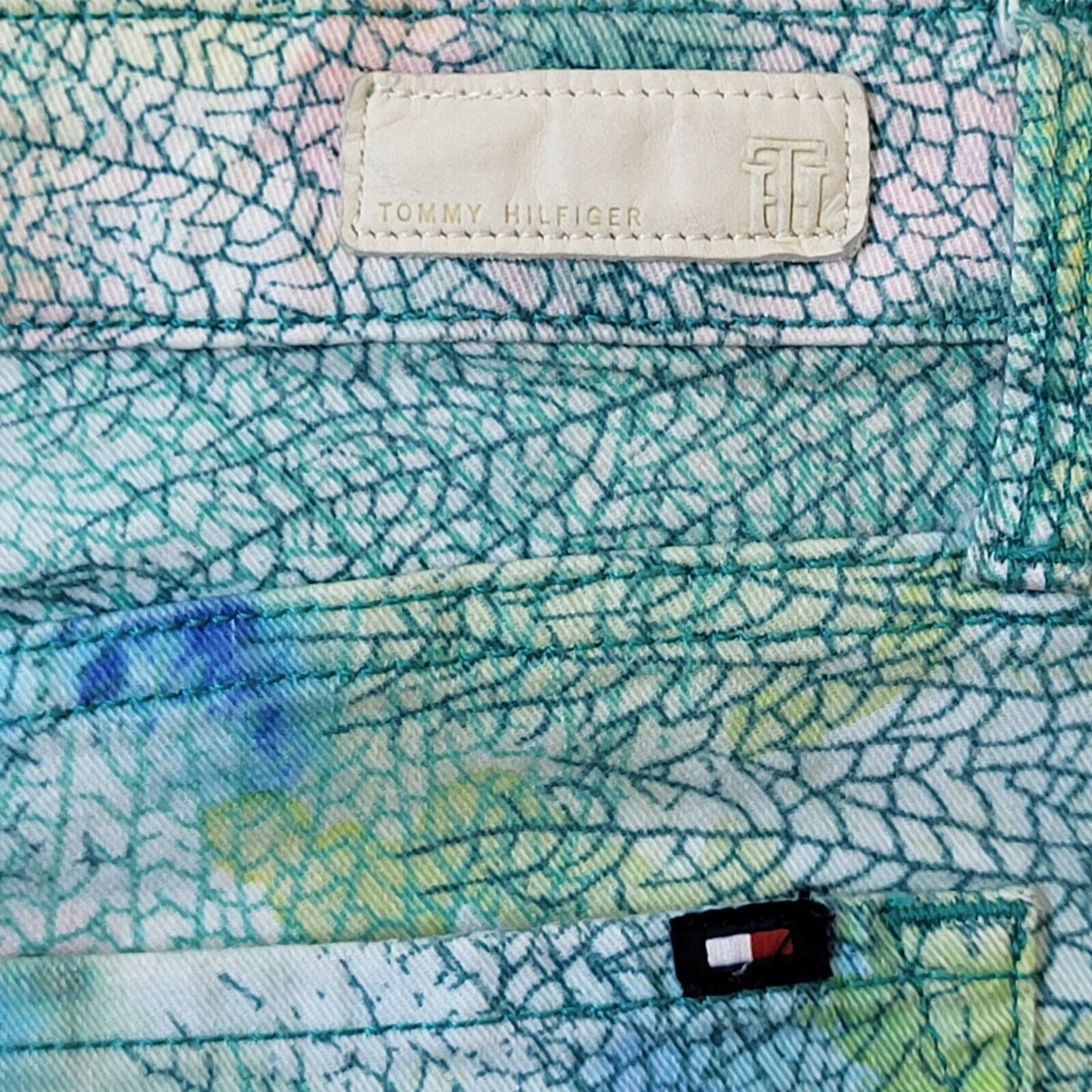 Tommy Hilfiger Green Floral Skinny Denim Jeans UK Women's 10 W28 L31 G431
