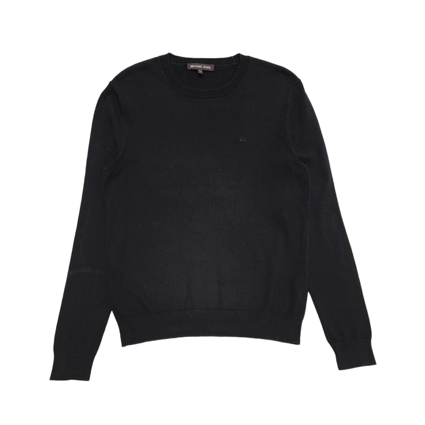 Michael Kors Black Crew Neck Cotton Jumper Uk Men's Small BB272