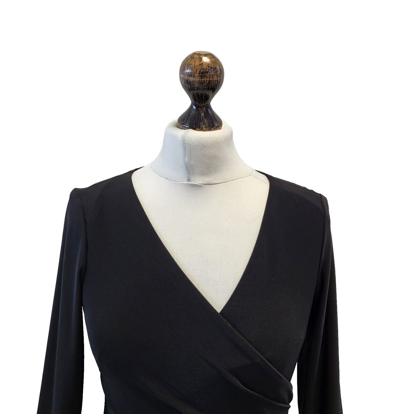 Ralph Lauren Black 3/4 Sleeve V-Neck Dress Uk Women's uk 8 (usa 4) G607