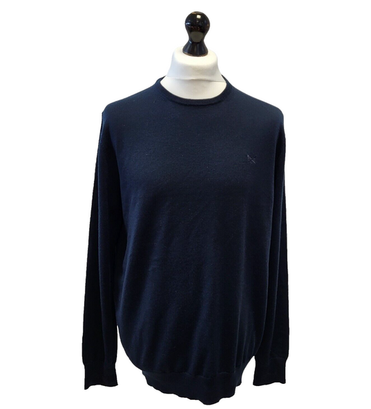 Crew Clothing Co Jumper Crew Neck Blue Mens UK L EU 54 G375