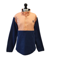 Adidas Blue Orange 1/4 Zip Sports Fleece Jacket Uk Women's Large G735