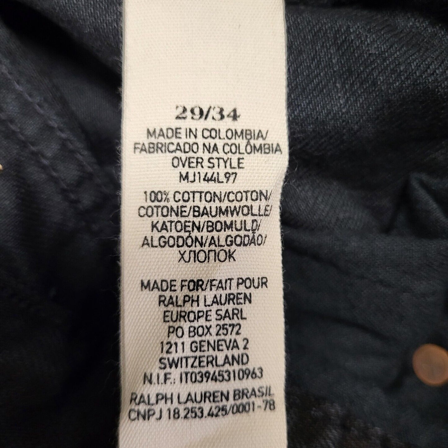 Ralph Lauren Black Slim-Fit Low Rise Denim Jeans Men's  XS W29 L34 BNWT H200