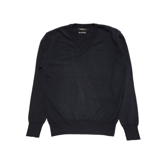 Replay Black Long Sleeve Knit V-Neck Wool Blend Jumper Men's UK L EU 54 H965