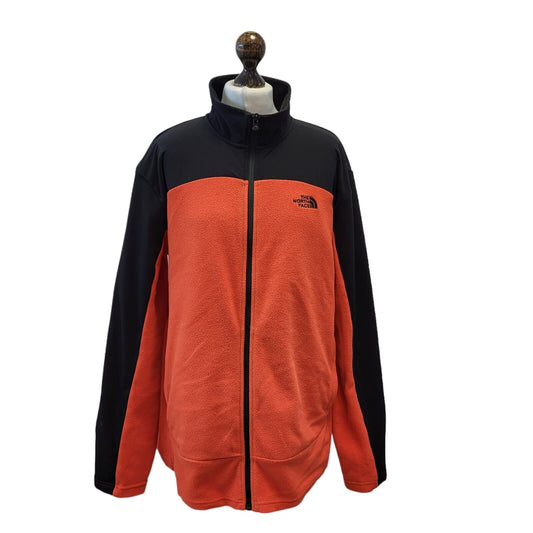 The North Face Fleece Jacket Red Black High Neck Mens XL EU 56 G362