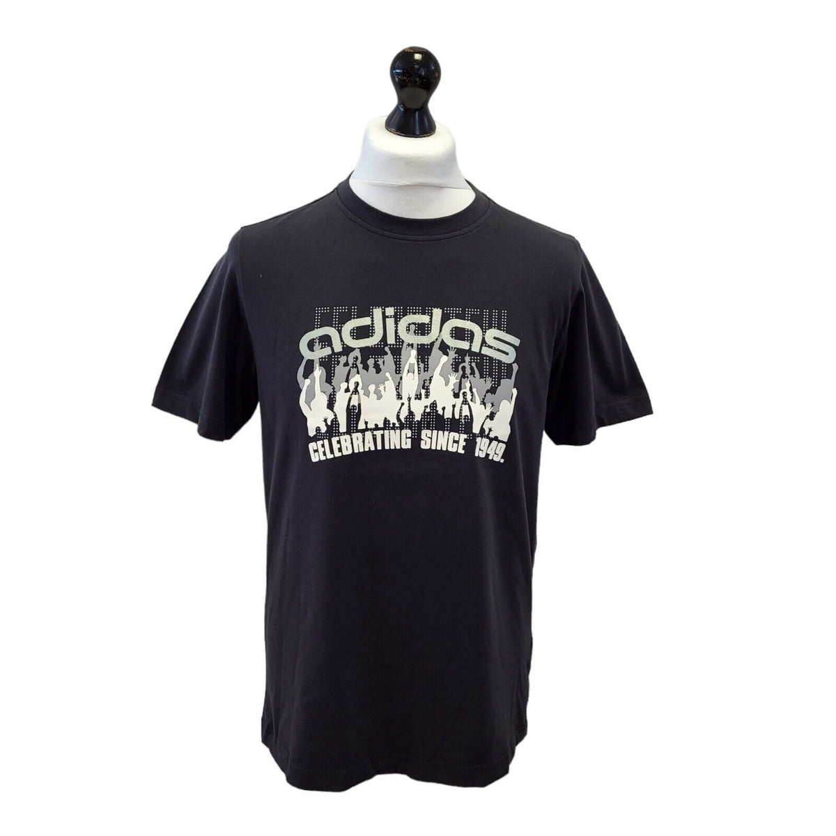 Adidas T-Shirt Short Sleeve Black Round Neck Top Mens Uk L EU 54 G349