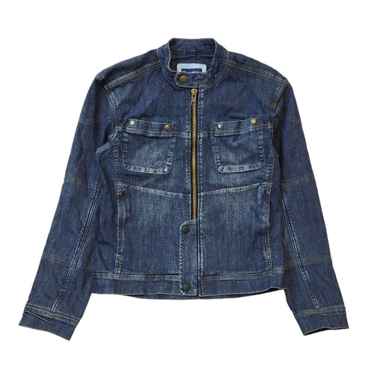 Triumph Dark Blue Zipped Denim Jacket Uk Women's 38 G628