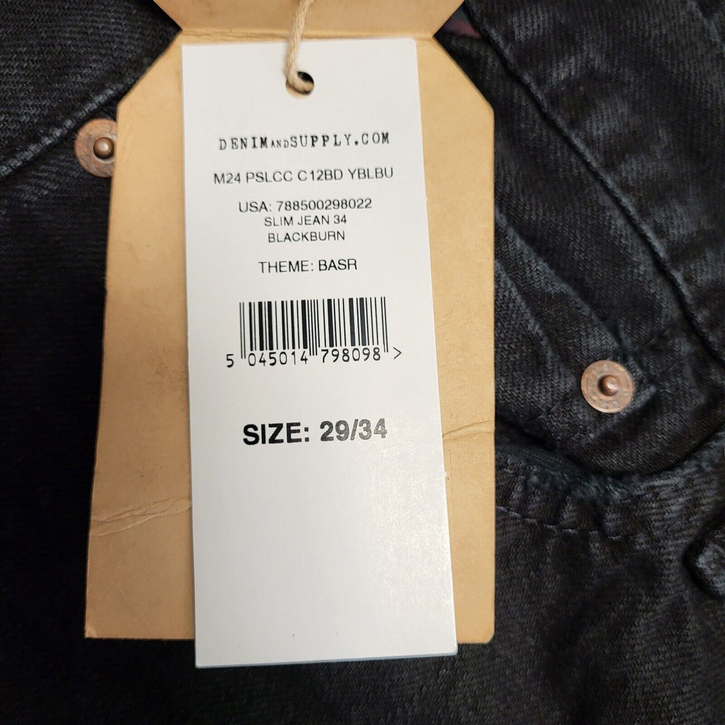 Ralph Lauren Black Slim-Fit Low Rise Denim Jeans Men's  XS W29 L34 BNWT H200