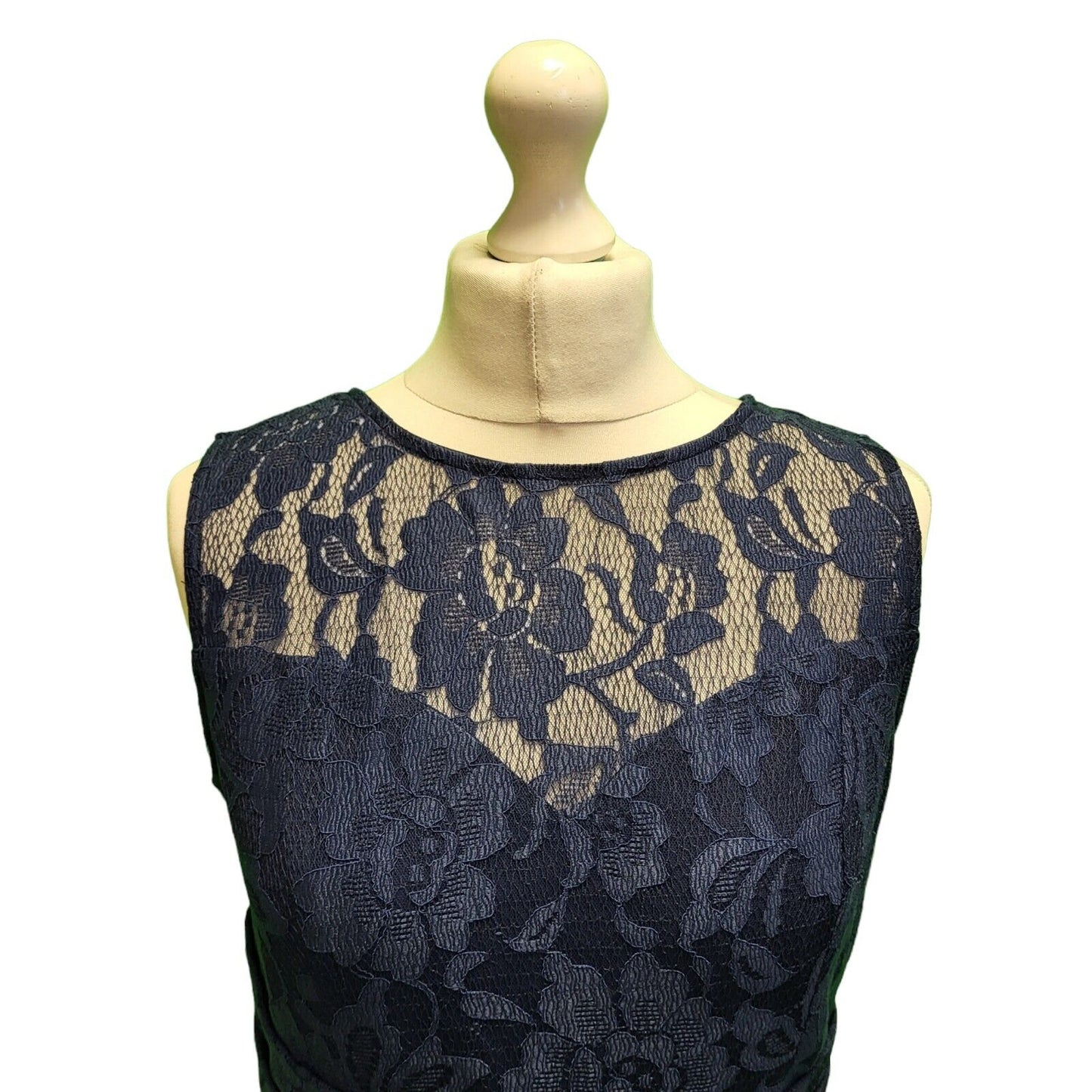 Jolie Moi Blue Lace Formal Party Fit & Flare Dress Women's M 10-12 BNWT H696