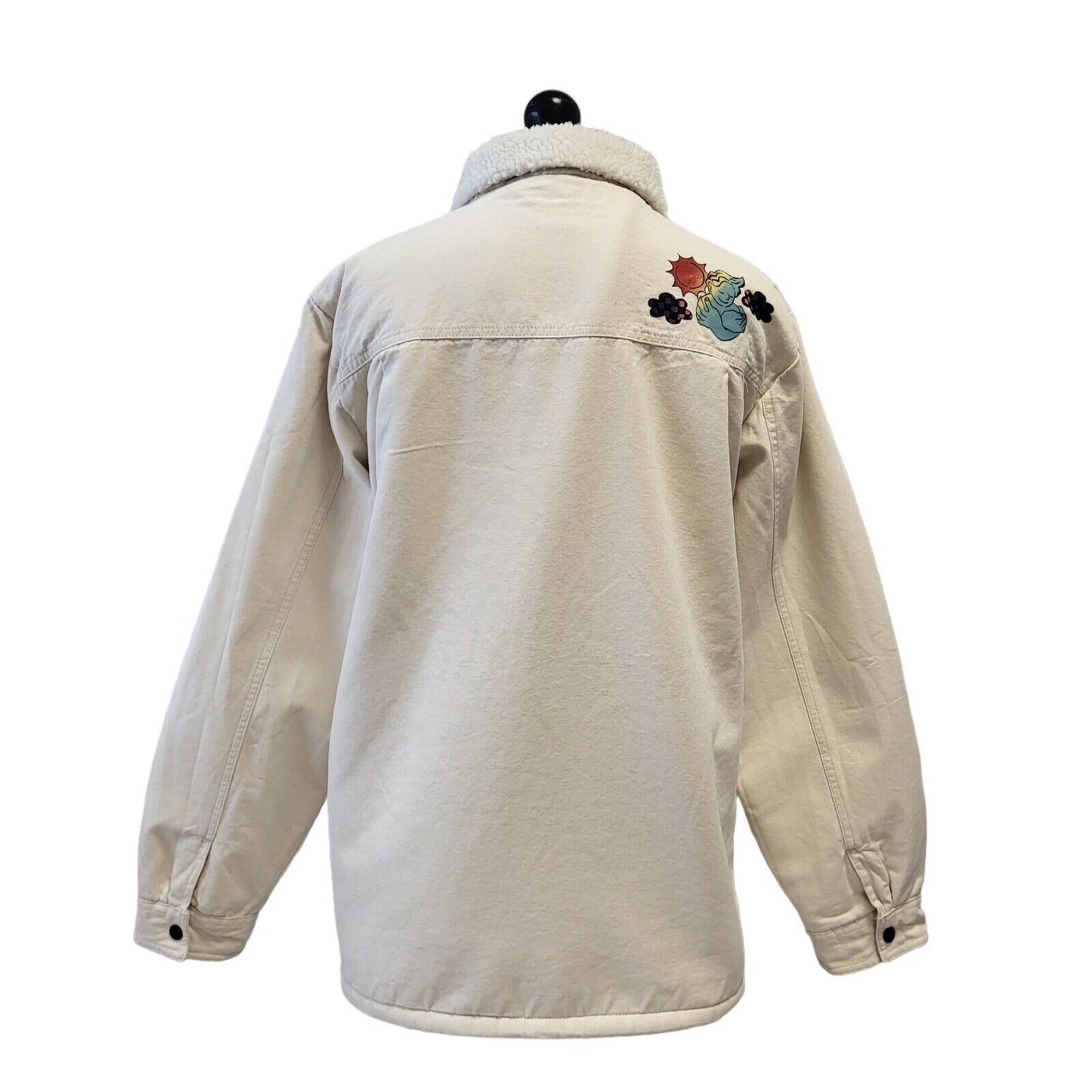 Vans Cream Fleece Lined Snap Fasten Jacket Uk Women's XL G731